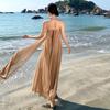 Tube-Top Netz-Streamer-Kleid Fee Sommer Senior Sexy Rückenfrei Meeresurlaub Strandkleid Langes Kleid
