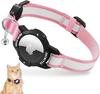 Reflective Luminous Cat Collar with AirTag Holder Pink 18-26 Cm