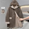 Damen Wendbare Winterjacke mit Kapuze aus Wollmischung