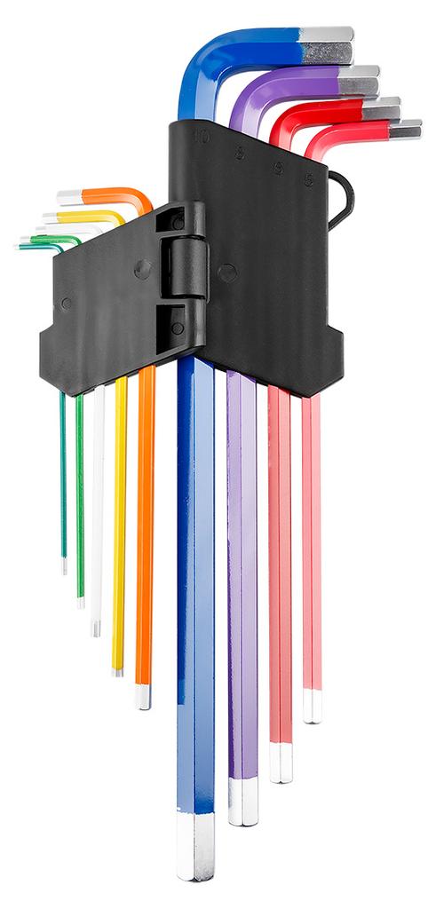 Hexagonal Keys, Colored, Set of 9