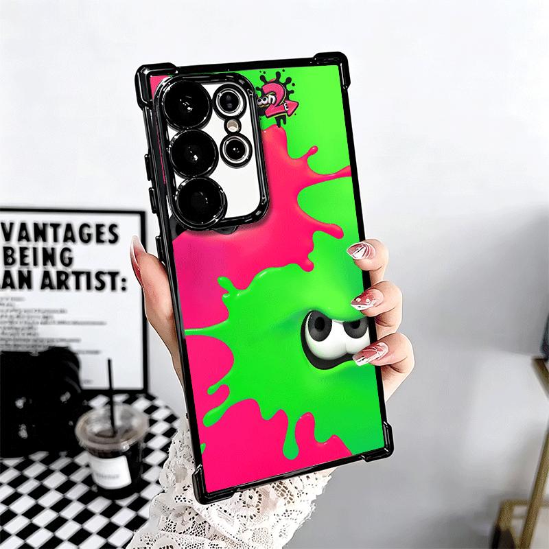 S-Splatoons Game Plating Phone Case For Samsung Galaxy S24 S25 FE S26 Edge S23 Ultra S22 S21 Plus S20 Anti-Fall Airabag Cover