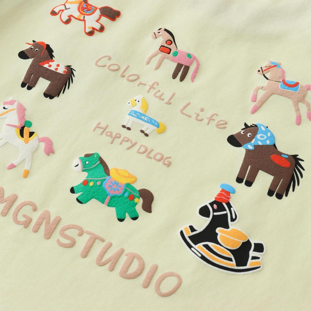 2026 Summer Stylish Cartoon Embroidery Boys' Loose Casual T-Shirt