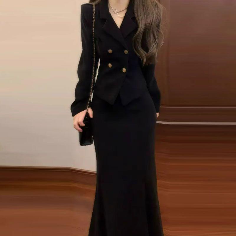 Элегантный весенний комплект из двух предметов для светской дамы, юбка: Модный и утонченный XL