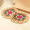 1pc Decorative Wooden Trivet - Heat-Resistant, Hollow Pattern Insulation Pad for Hot Dishes, Pot, Bowl & Cups Table Protector