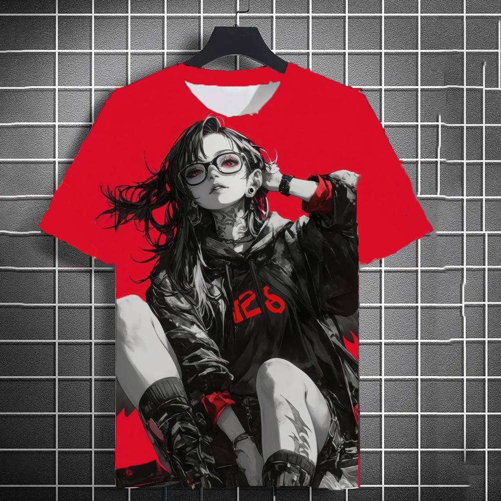Samurai Katana Tattoo Girl 3D Print T-Shirts Men Women Short Sleeve T Shirt Harajuku Top Street Tees Men's Clothing