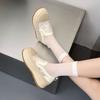 Thick-soled heightening fisherman shoes women's summer new lace mesh breathable lazy one-pedal small fragrant single shoes
