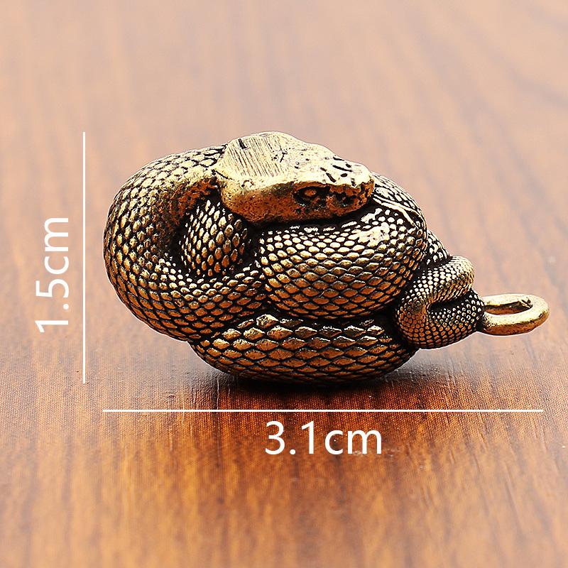 

Брелок-подвеска из латуни в виде питона, мужские и женские сумки и подвески, мелкие товары, зодиакальная змея из чистой меди