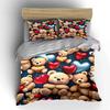 "Teddy Bears Decor Gift Set" Multiple Sizes Kid's and Adults' Bedroom Exquisite 3PC Bedding Set Gift