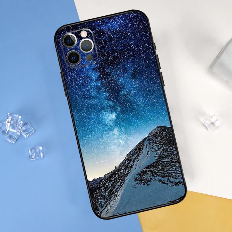 Star Space Moon Night Phone Case For iPhone 16 Pro 15 Pro 11 13 14 Pro Max 12 Mini XR 16 15 Plus 16e Cover Shell