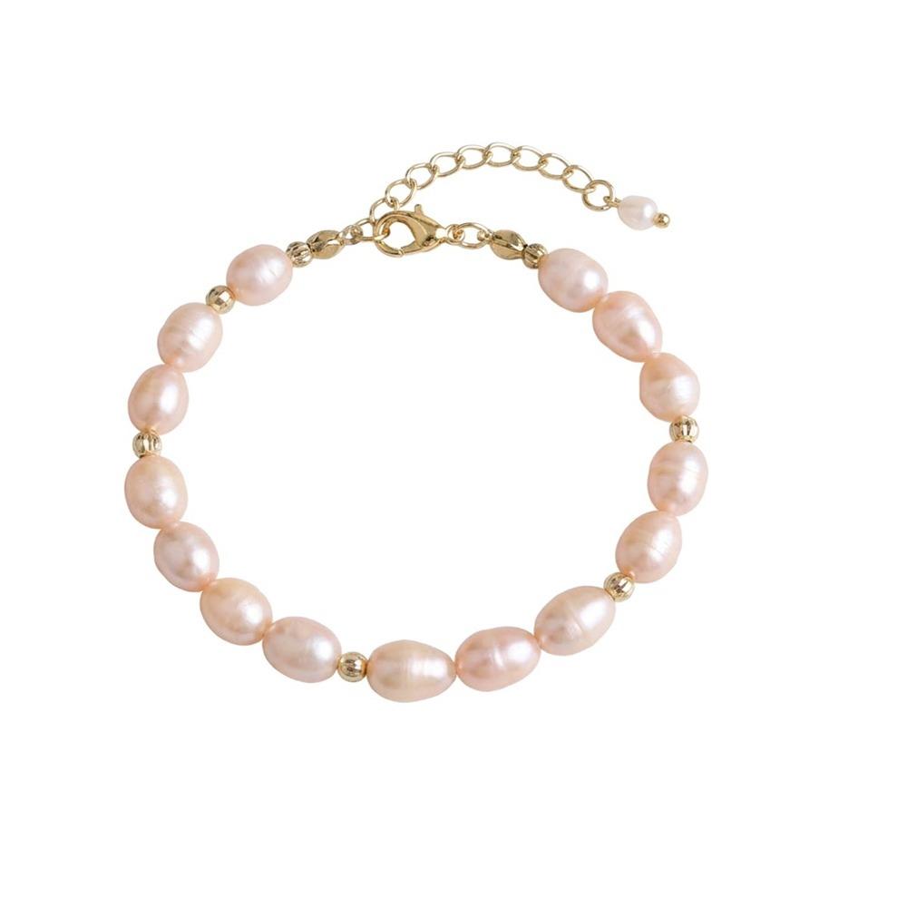 Small Rice Pearls Rice Pearl Strand Bracelets Adjustable Chain Beaded Strand Bracelets Women
