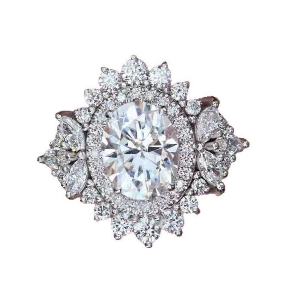 Luxury European and American Fashion Ring Women, Luxurious Temperament Crown Couple Ring, Two Sets of High-end Rings
