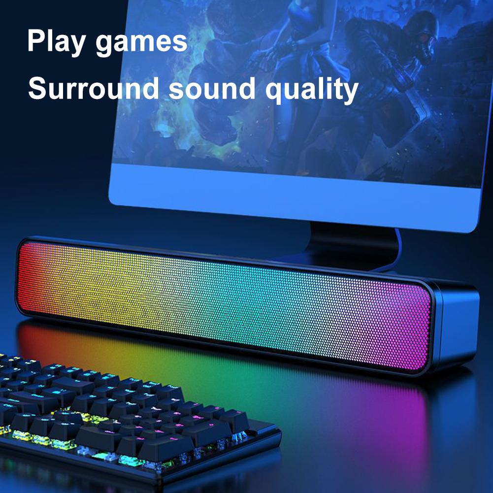 RGB Wireless Speaker Bluetooth-Compatible Desktop Speaker USB Powered Computer Speaker with Subwoofer High Volume for PC Laptop