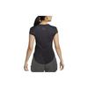 Nike Camiseta de Manga Corta con Cuello Redondo Sólida Dri-Fit Run Division para Mujer Tops Negro DX0200-015