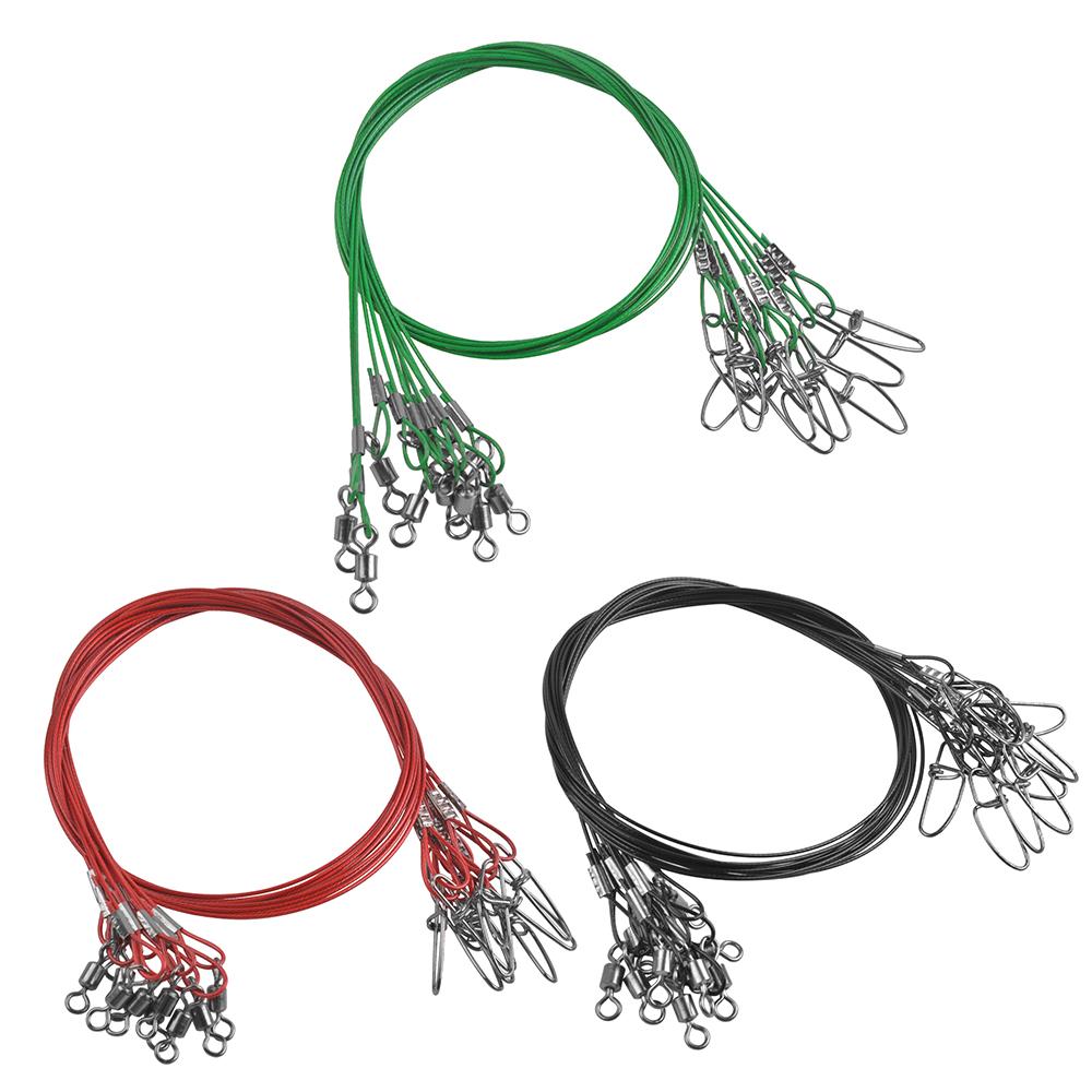 20 Adet 50CM 150LB Balıkçılık Liderleri Tuzlu Su Büyük Oyun Çelik Balıkçılık Tel Lider hattı Fırdöndüler ile Balıkçılık takımı Aksesuarları için