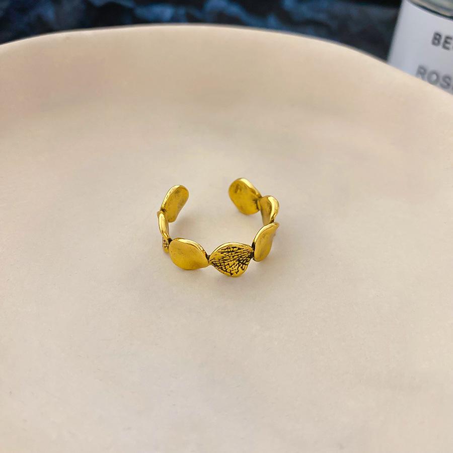 Maillard Vintage Geometric Flower Tiger's Eye Open Ring Simple Index Finger Ring Jewelry