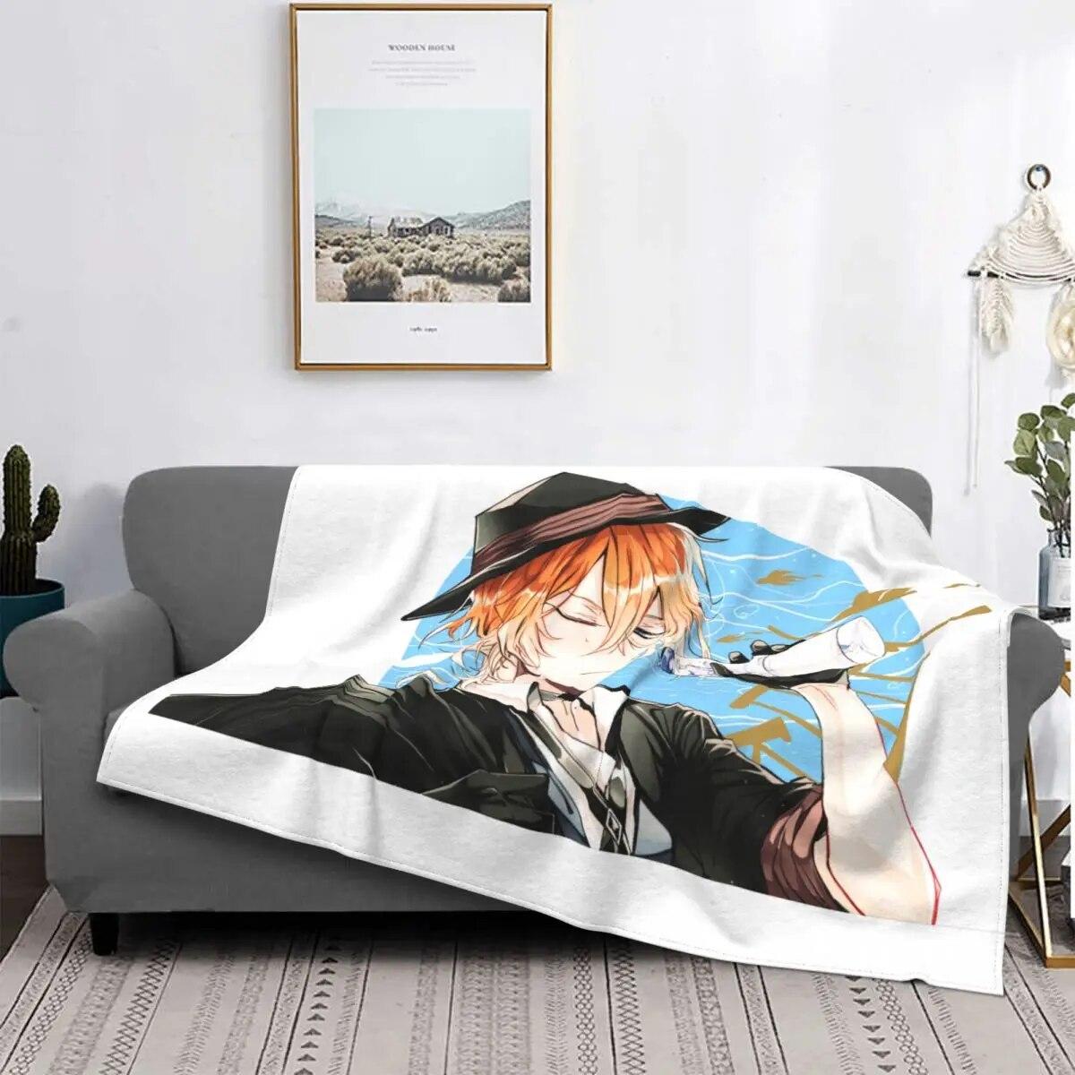 

Chuuya Nakahara аниме вязаные одеяла флисовые Bungou бродячие собаки супер мягкое одеяло для спальни диван-кровать ковер