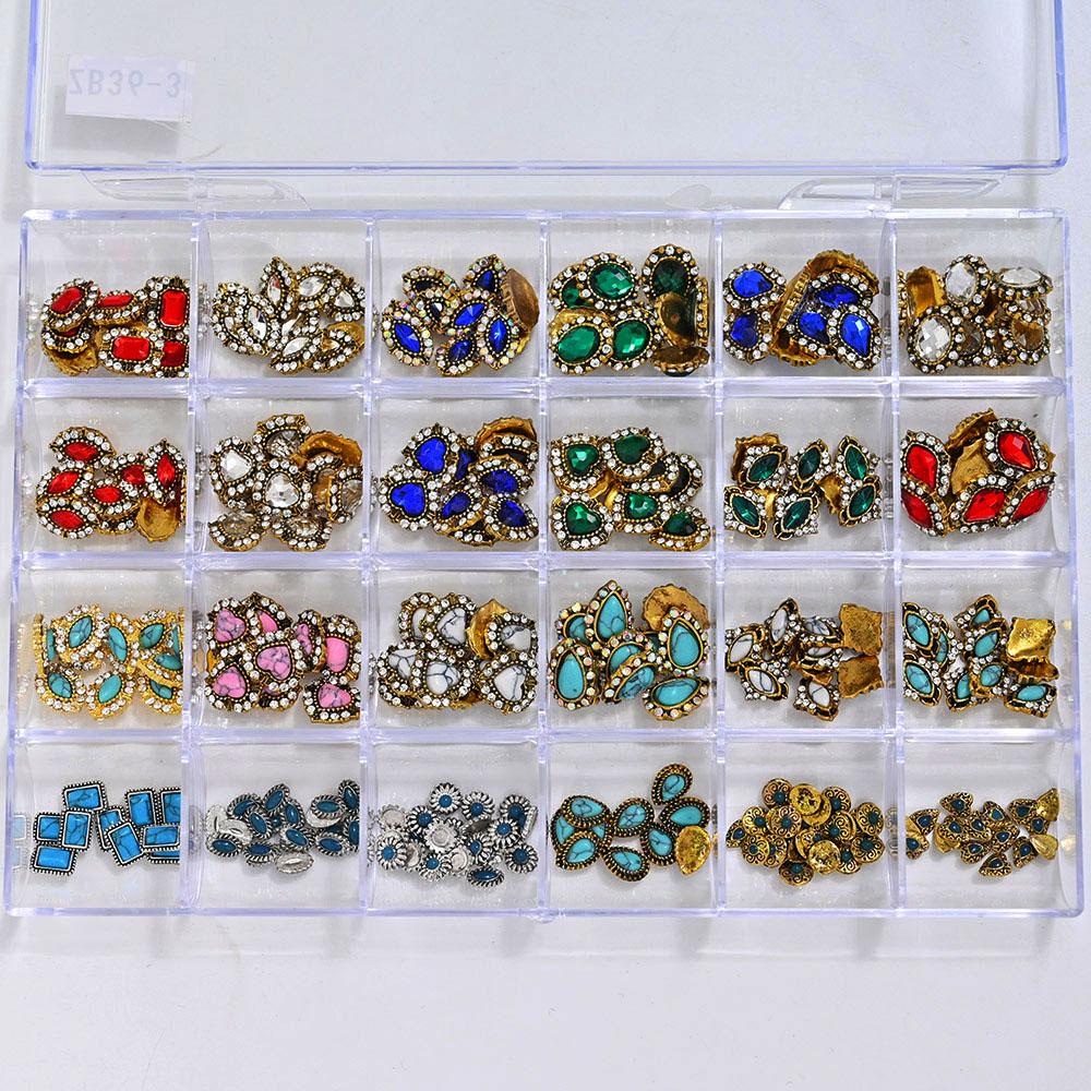 1 Box-Pre-made Nail Charm /Gems for 8 Best 3D Nail Supplies Bowknot/Crown /Glitter Rhinestones Nails Charms Diamonds