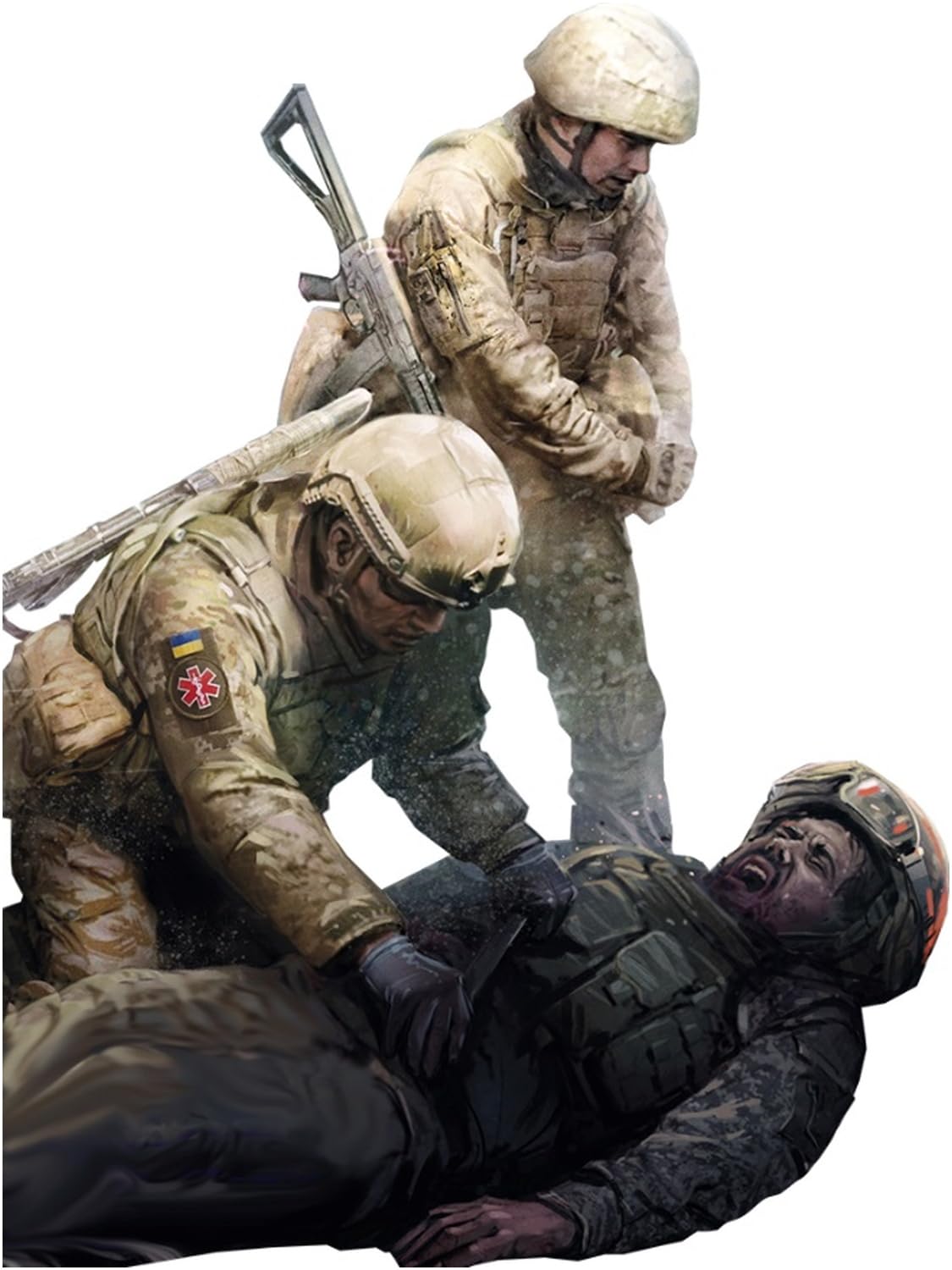 

Master Box 1/35 Серия Россия-Украина 8: Украинский боевой медик (2 фигурки) и Раненый Солдат (1 рисунок) Пластиковая сборная модель MB35231