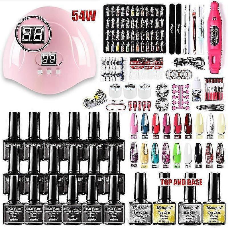 Nail Extension Manicure Set Gel Nail Polish Set Quick Build Polymer Gel Set Soak Uv Led Lamp Dryer Finger--(niubi)