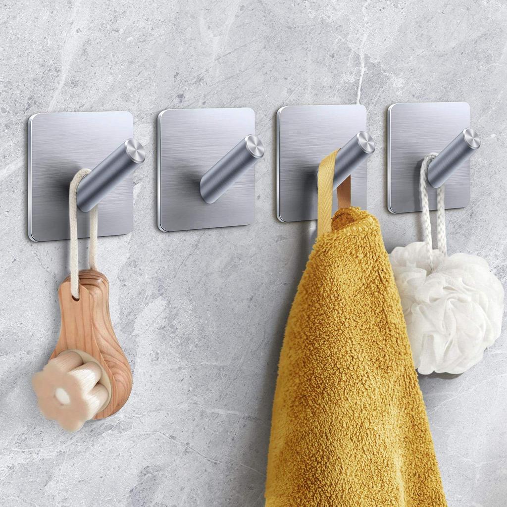 Xiaomi 1/2/4Pcs Self Adhesive Kitchen Wall Door Hook Key Holder Rack Towel Hanger Stainless Steel Bathroom Cloth Robe Coat Hook