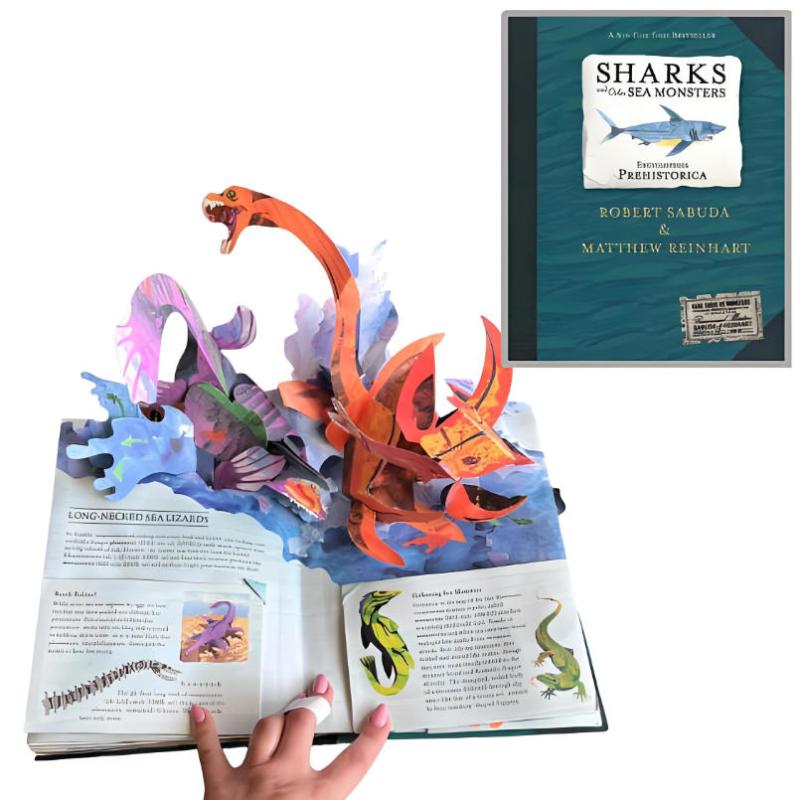1Pcs Encyclopedia Prehistorica: Sharks & Other Sea Monsterss Vivid Illustrations Interactive 3D Sharks Model Book Gift