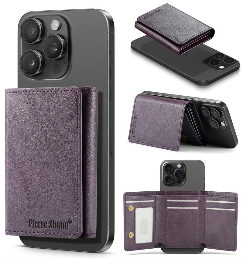 RFID-Schutz PU-Leder Tasche Geldbörse Magnetische Kartenetuis für alle Magsafe-Funktionen PU-Leder Herren Damen Kartenetui Standfunktion Abdeckung
