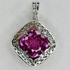 CERTIFIED 35 Ct 925 Sterling Silver Pink Tourmaline Natural Pendant Gemstone AI-07-NS