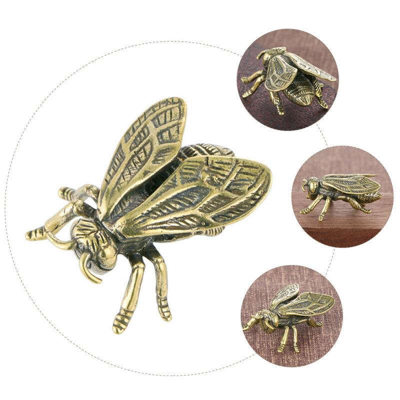 Goldene Insektenfigur: Messingstatue Insekt Gartenskulptur Figur für Heim Büro Autodeko