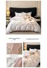 Light Luxury 100% Cotton Embroidered 4-Piece Bedding Set with Rounded Corner Sheets