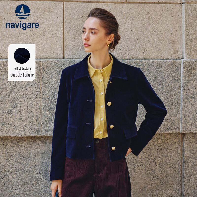 Navigare Women's Retro Velvet Short Jacket