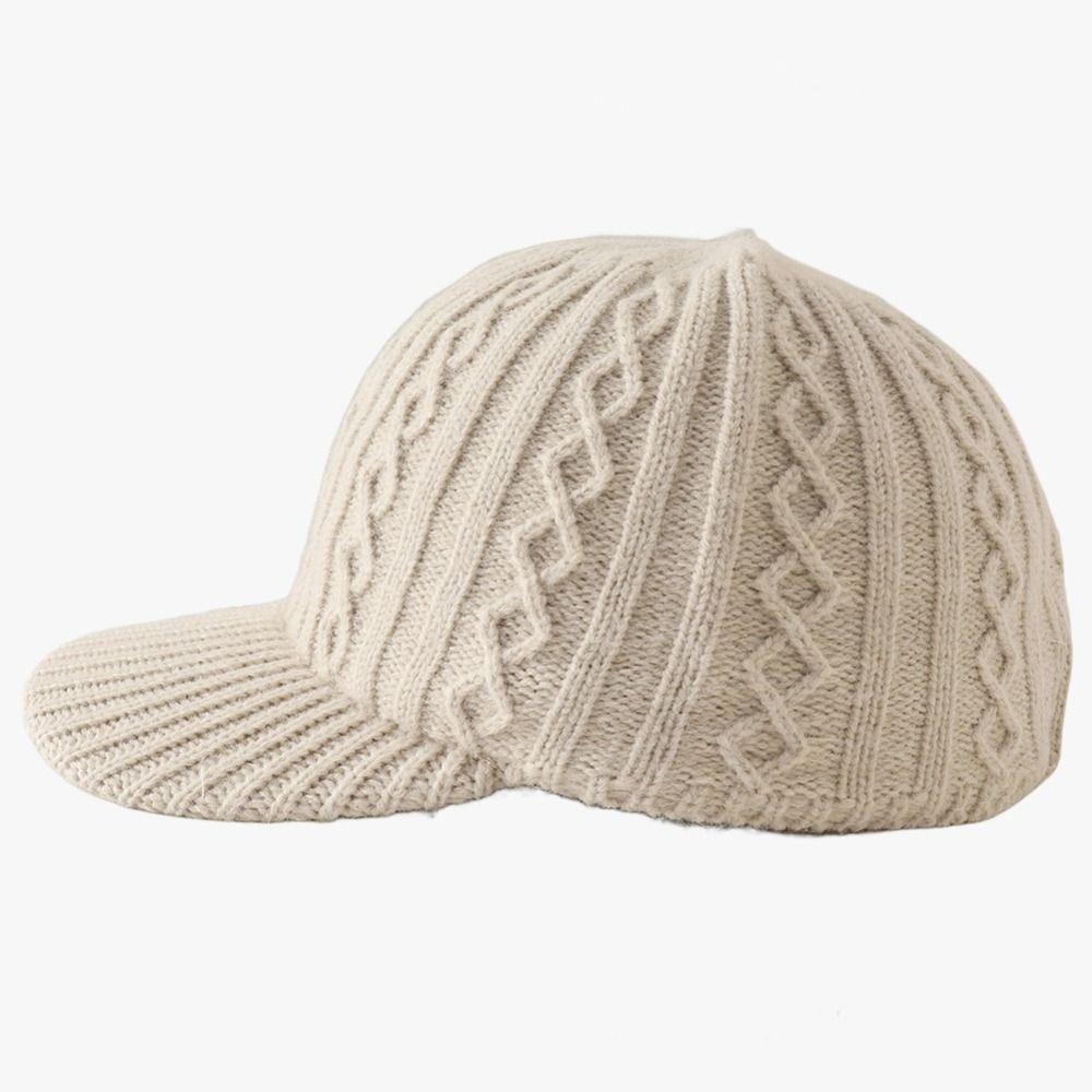Versatile Peaked Hat Solid Color Snapback Cap Trendy Knitted Baseball Cap  Unisex