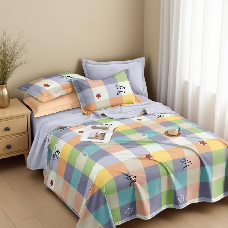 Thickened Coarse Cloth Bed Sheet - Single/Double, Dormitory Mattress Cover, Summer Mat, Old-Fashioned Style