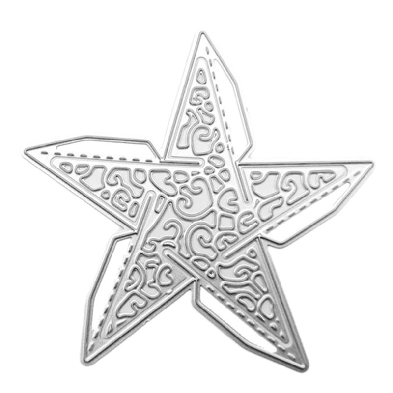 Metal 3D Star Shape Cutting Dies DIY Embossing Script Die Stencils Carbon Steel Die-Cut for Scrapbook Card Album Making