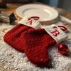A-Z Santa Claus Gift Socks  Knitting Letters Snowflake Stocking  For Christmas  Tree Hanging  Pendant   Xmas Navidad Gift