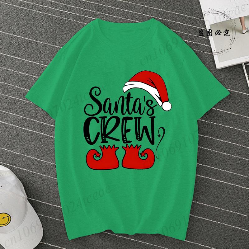 Santas Crew Shirt for Women Unisex Christmas Tshirts Santa Crew Family Outfit Christmas Tee Shirts Family Party Tshirts Tops