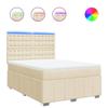 VidaXL Sommier à lattes de lit avec matelas Crème 160x200 cm Tissu 3294038