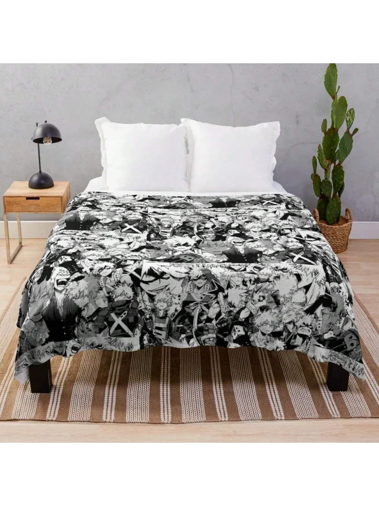 Katsuki Bakugou Throw Blanket Decoratives Plaid On The Sofa Soft Plaid Bed Fashionable Blankets 75X95CM