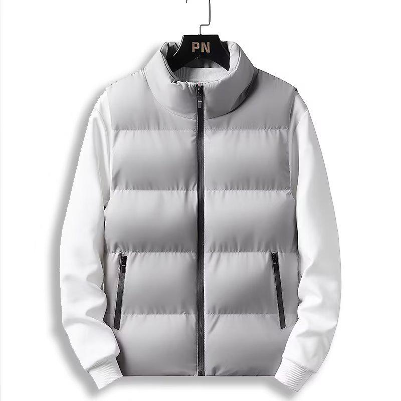 

Men’s Winter Warm Vest: Thick Cotton Stand Collar Waistcoat (Sizes M-5XL) L сірий колір