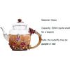 Creative Flower Glass Teapot Crystal Glass Teapot for Kung Fu Tea, Good Gift for Sister, Mom, Grandma, Teachers (Red Rose)
