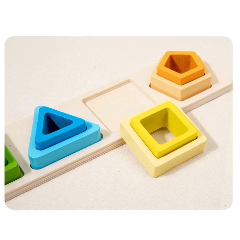 Montessori Wood Toys for Kids Wooden Sorting Stacking Toys for Baby Toddlers Educational Shape Color Sorter Preschool Kids Gifts