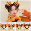 Yellow Plush Hairband Hair Hoop Skull  Headband Funny Halloween Pumpkin Headband  Men