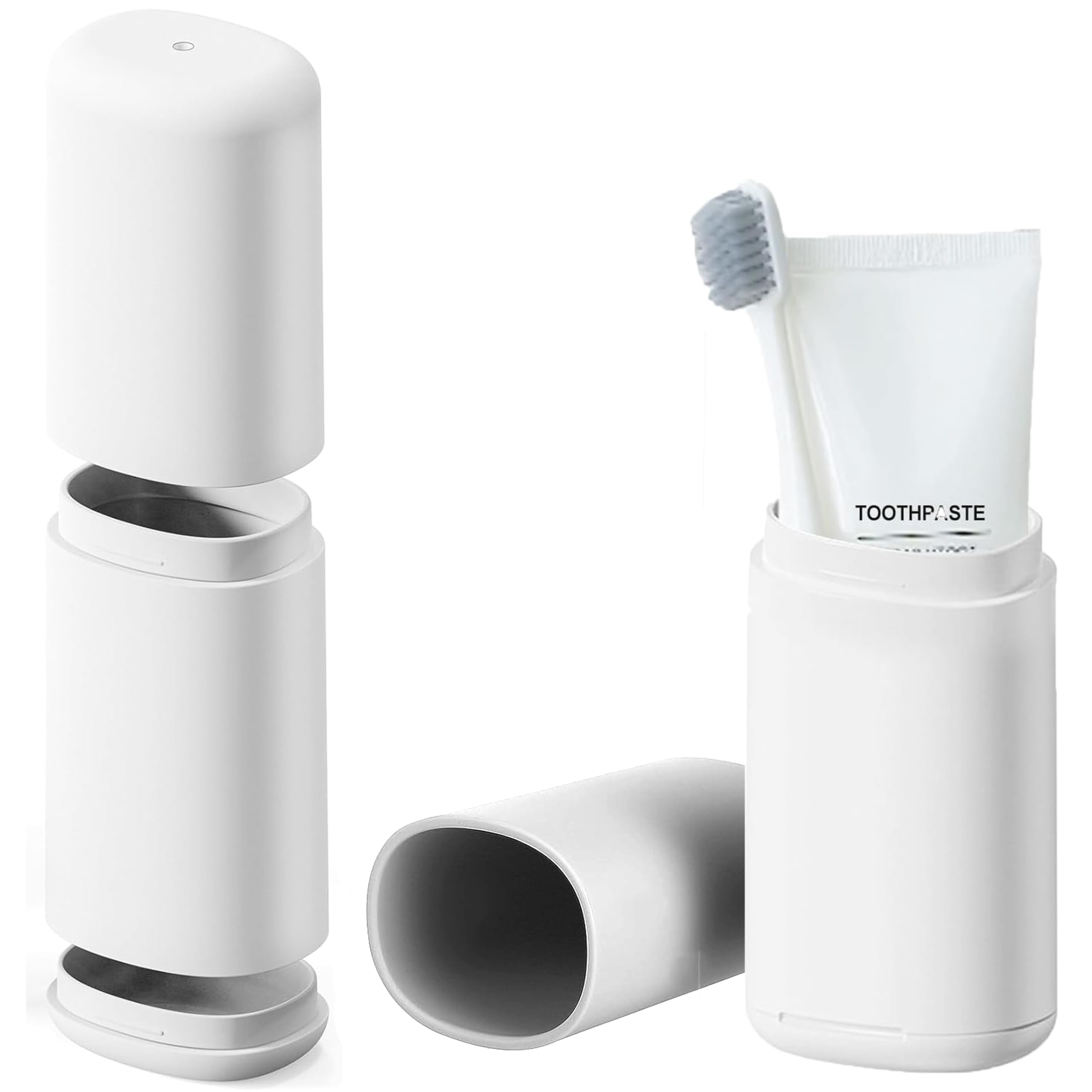 

akindou Портативный набор зубных щеток из Легко для Идеально для Бизнеса и Больше Футляр, 2, Пара, Чистый, Разбирается, Поездки, Путешествия, Офис, Кемпинг, белый