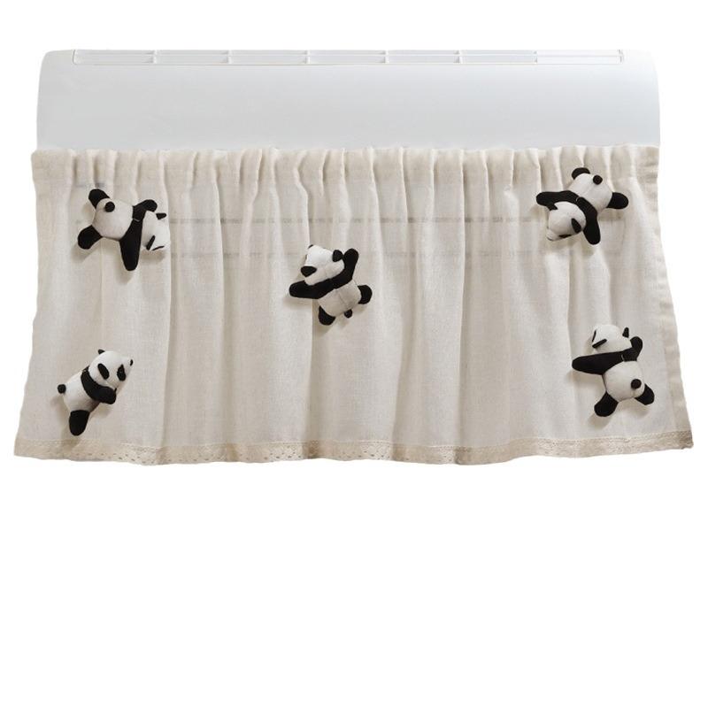 1Pc INS Cute Plush Doll Deco Windbreak Curtain for Air Conditioner Summer Cover Prevent Direct Blowing Cloth Bedroom Decoration