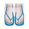 Gemusterte 3D-gedruckte Socken Knöchelhoch Lustige kurze Socken Lässige Flip-Flop-Socken Damen