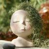 Face Flower Pot Head Planter Pot Succulent Planter Resin Decor W/ Drainage Hole