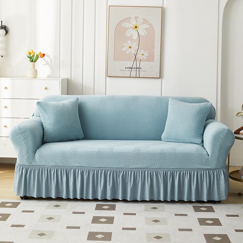 

Жаккардовий диванний чохол з рюшами - Універсальний розмір для будь-якої пори року Three-seater 190-230cm