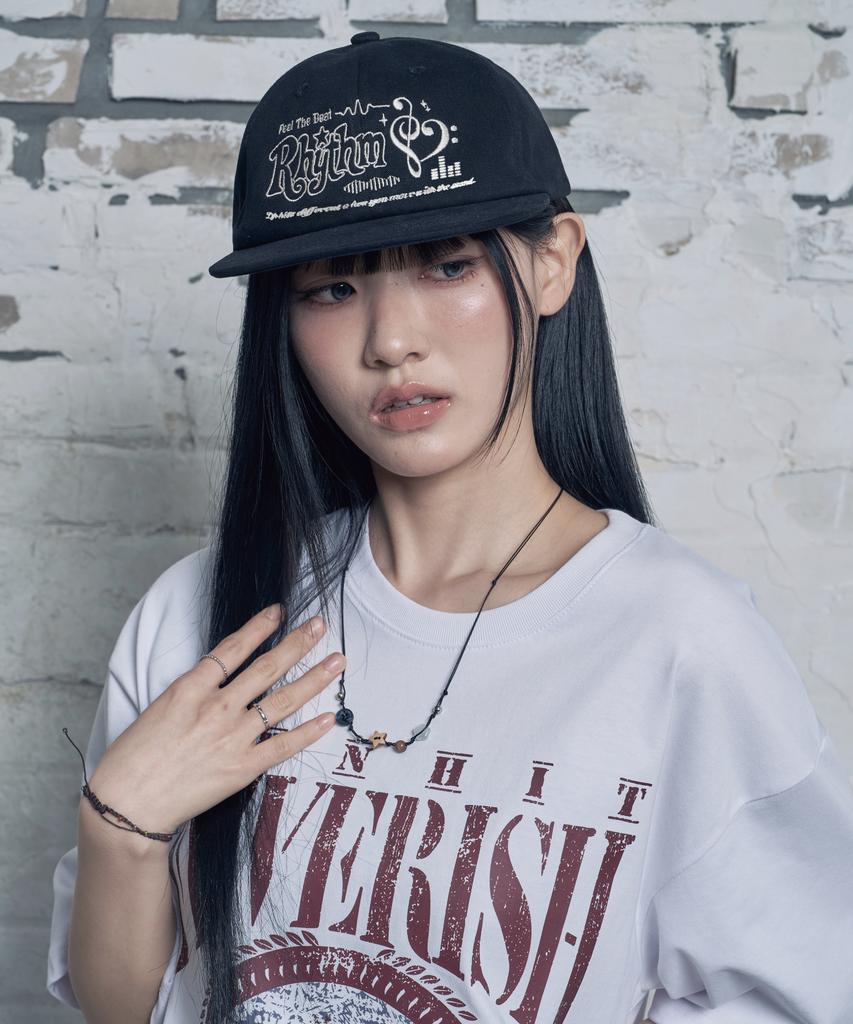 VENHIT Heart Rhythm Flat-Brimmed Cap_Black