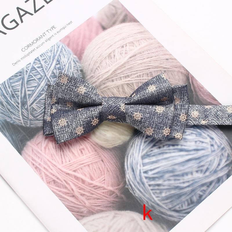 Färgvävd Jacquard Herrfluga 6cm Dubbellager Randig Liten Blomma Affärs Retro Kostym Skjorta Fluga
