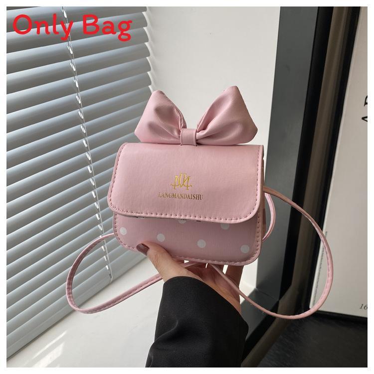 

Girl Butterfly Knot Pu Mini Shoulder Bag With Cell Phone Pocket For Daily Use Яскраво-рожевий
