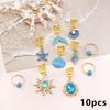 45Pcs Blue Dreadlocks Braid Hair Rings Baroque Hair Beads Set  Loc Hair Jewelry